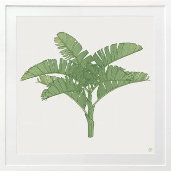 Tropical Plantation Green Artwork 3 - WHITE FRAME