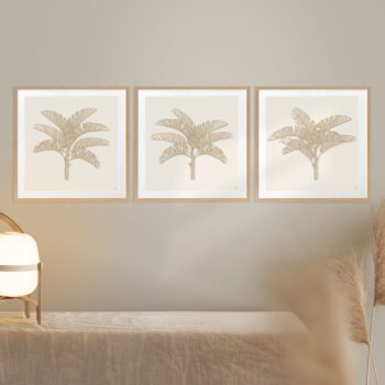 Tropical Plantation Tan Artwork - OAK FRAMES