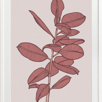 Rubbery Leaf 2 Red - WHITE FRAMES