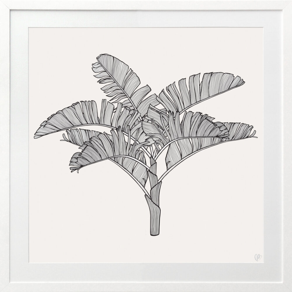 Tropical Plantation Black Artwork 3 - WHITE FRAME