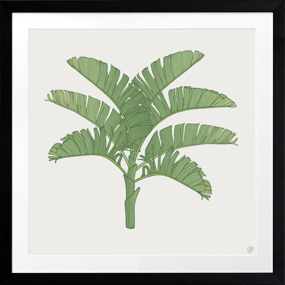 Tropical Plantation Green Artwork 1 - BLACK FRAME