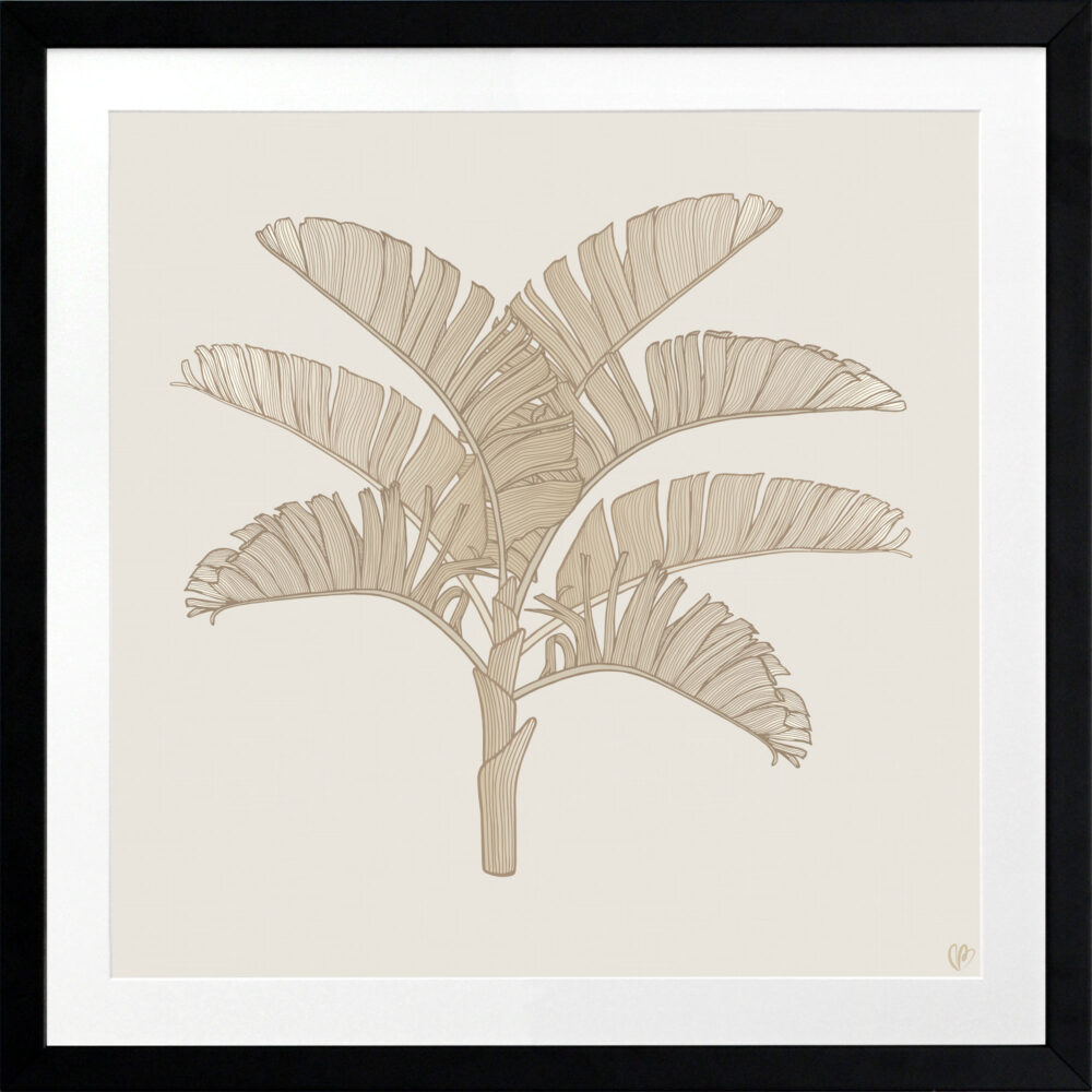 Tropical Plantation Tan Artwork 1 - BLACK FRAME