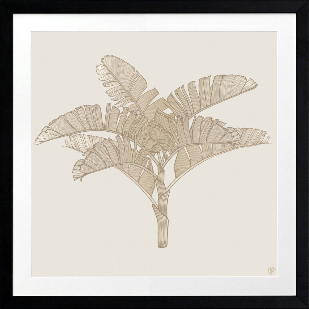 Tropical Plantation Tan Artwork 3 - BLACK FRAME