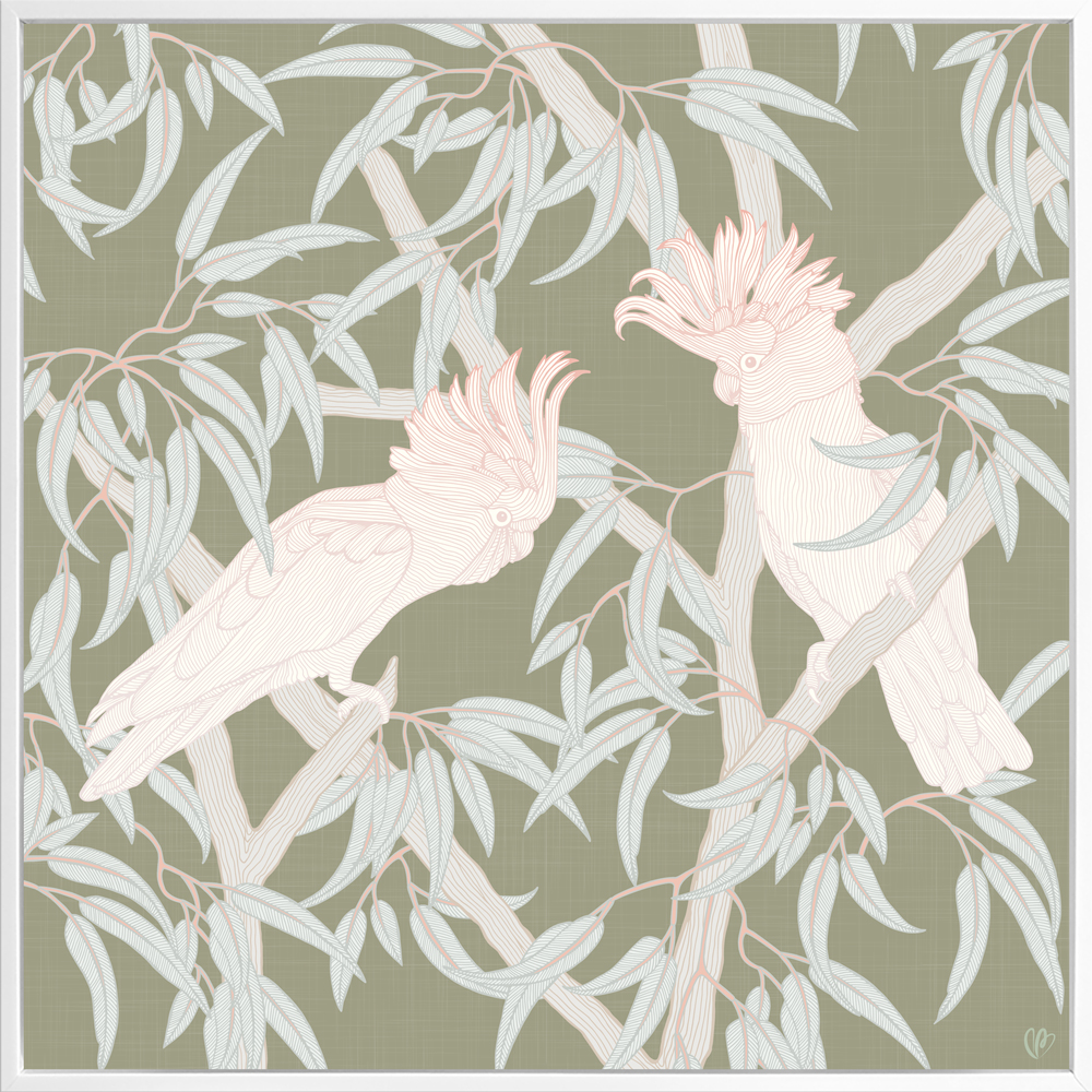 In the Trees - Flourish - Framed Canvas White Frame