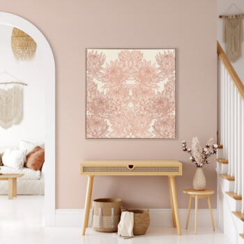 Regal Protea - Sunshine - Framed Canvas Warm Timber Frame Mock-up