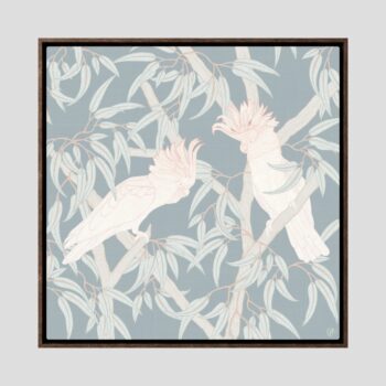 In the Trees - Sparkling – Framed Canvas Art, Dark Oak frame