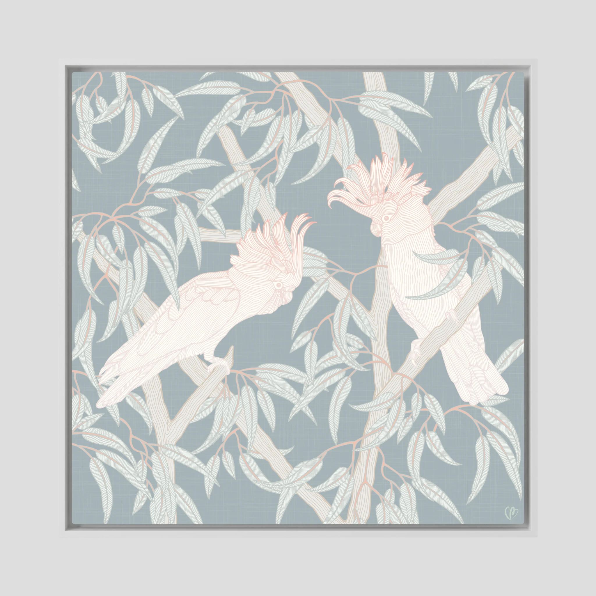 In the Trees - Sparkling – Framed Canvas Art, White frame